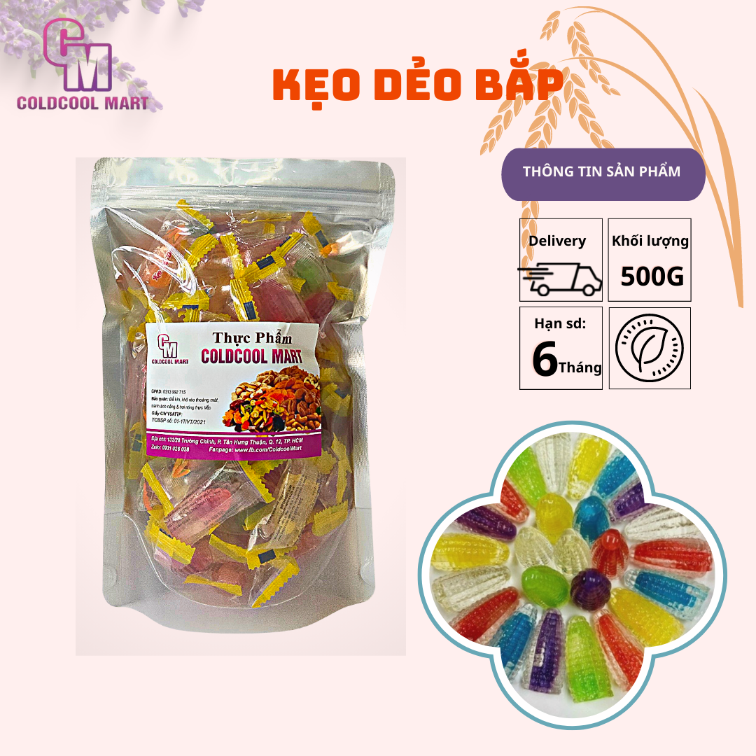 Kẹo dẻo nhân chảy mix vị 500g coldcool mart