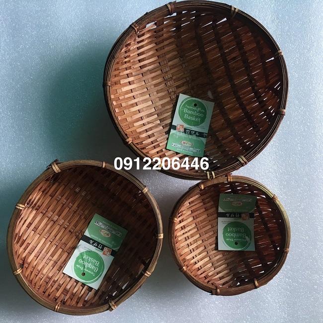 Rá tre mini hàng xuất khẩu Nhật bản (dư) dùng trang trí nhà cửa, cắm hoa, đựng hạt bí, hạt hướng dương trong quán trà, ca phê, có 3 kích thước đường kính 13cm, 15cm, 17 cm, sâu từ 4-5 cm, hình tròn (nâu đậm)