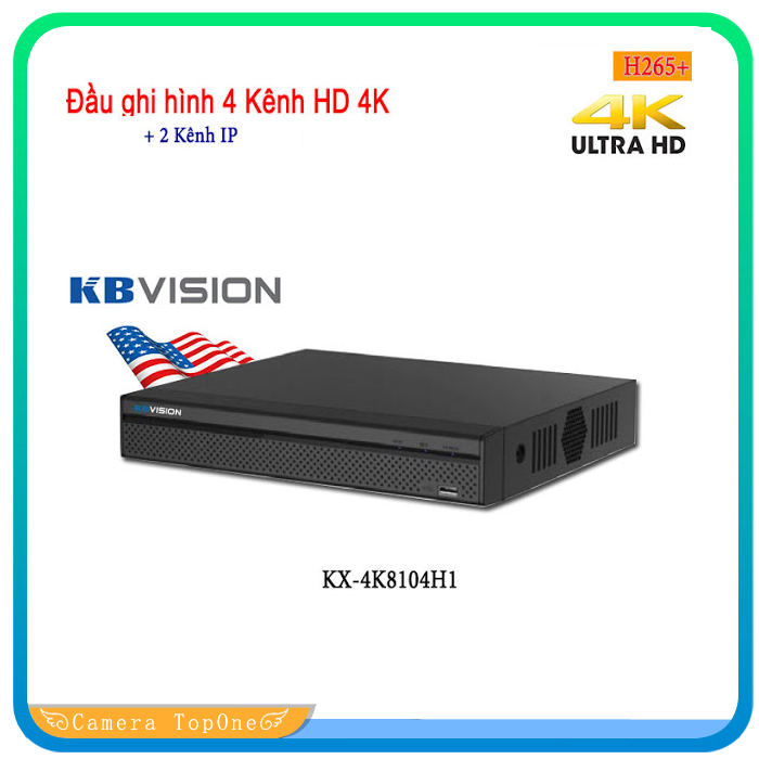 Đầu ghi hình 4 kênh kbvision kx-4k8104h1 - hỗ trợ camera 8.0mp 4k hd
