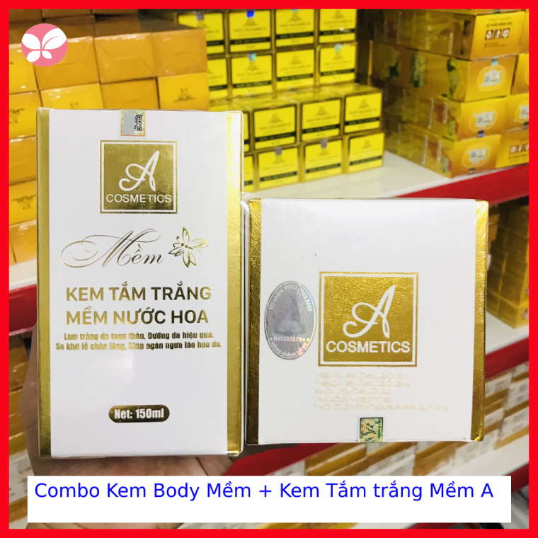 Combo Kem Body Mềm nước hoa + Kem tắm trắng Mềm nước hoa Phương Anh Chính hãng