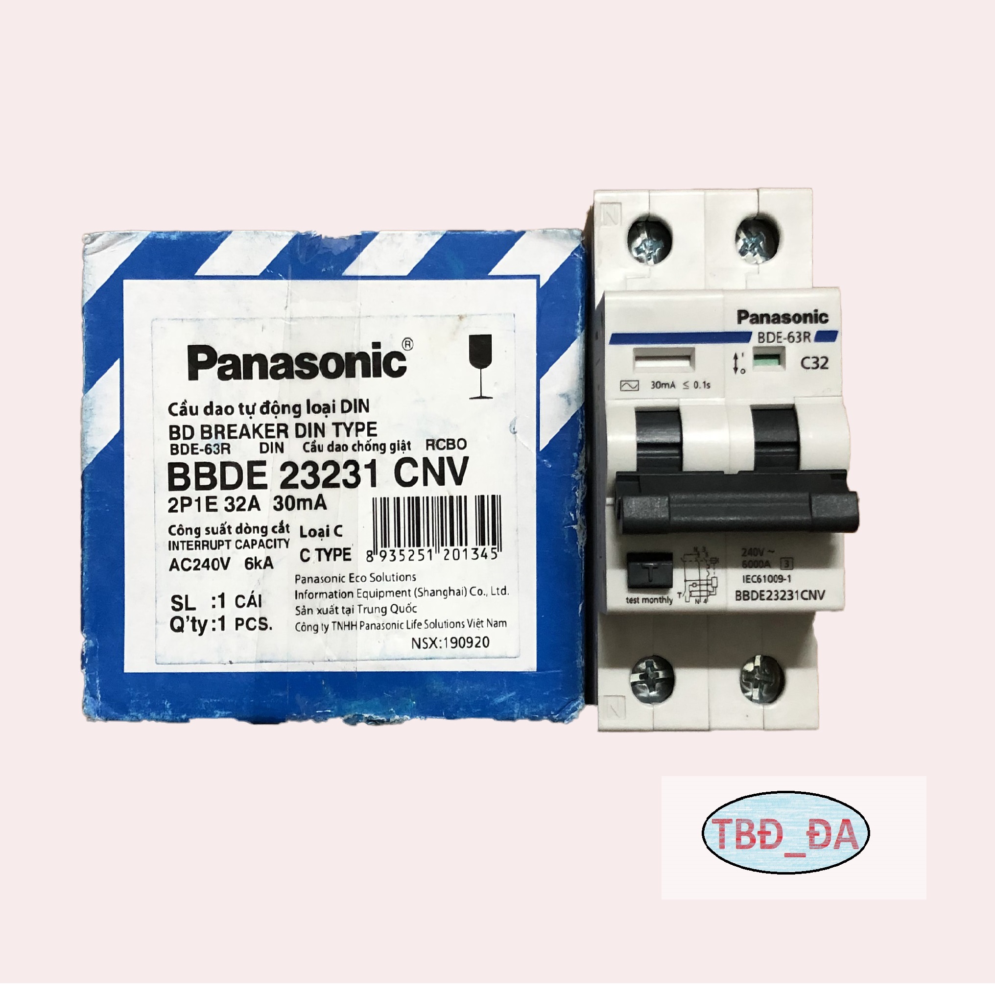 Cb,aptomat chống giật panasonic 32a-40a 1p220v