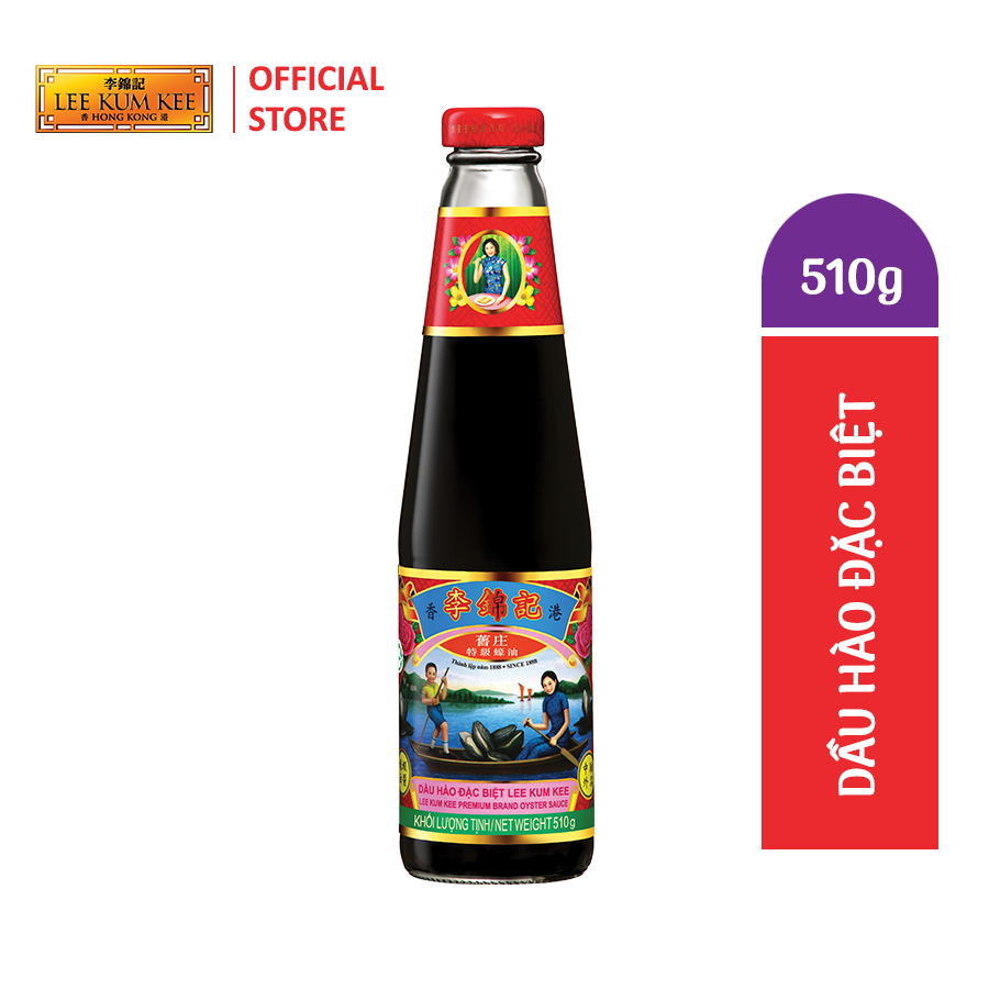 Dầu hào đặc biệt Lee Kum Kee Premium Brand Oyster Sauce (510g/chai) với chiết xuất hàu lên đến 40%