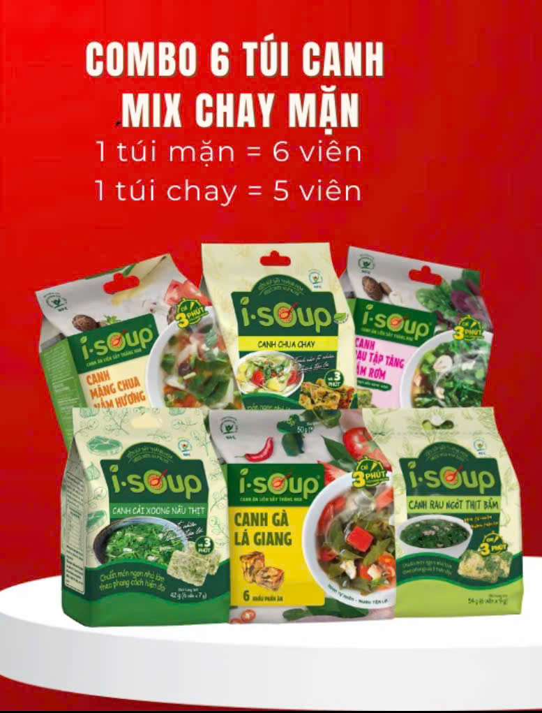 COMBO 6 TÚI CANH MIX VỊ CHAY MẶN , khách chọn phân loại
