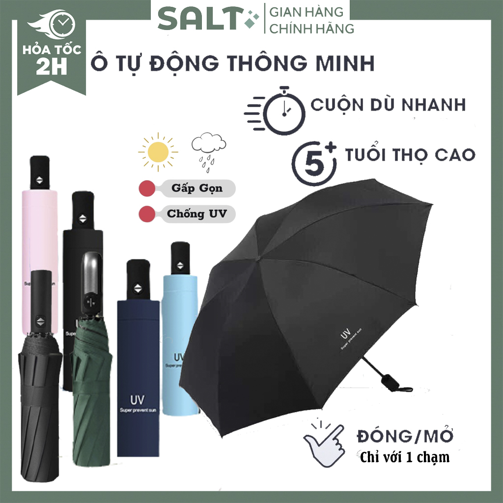 Ô che nắng ô che mưa dù gấp gọn ô dù có lớp chống tia UV bảo vệ da dày dặn