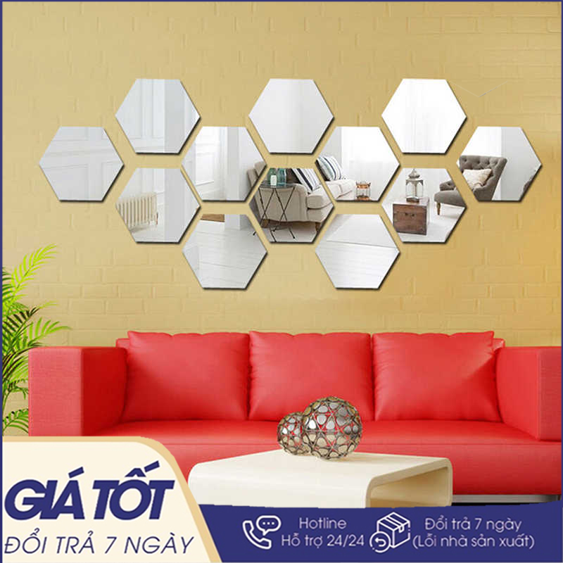 [HÀNG MỚI VỀ] Gương Dán Tường 3D Hình Lục Giác Decal Dán Tường , Gương Dẻo Dán Tường Trang Trí Tự Dính Tường Cho Phòng Khách Phòng Ngủ Gương Acrylic Dán Tường , Gương Decor Lục Giác