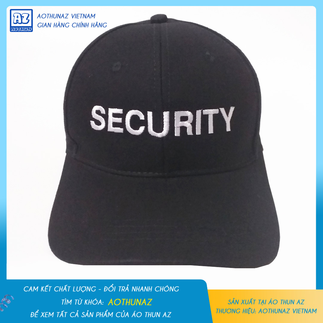 Phụ kiện thời trang AOTHUNAZ - Nón kết nam đen cao cấp thêu logo SECURITY - Mũ MT365