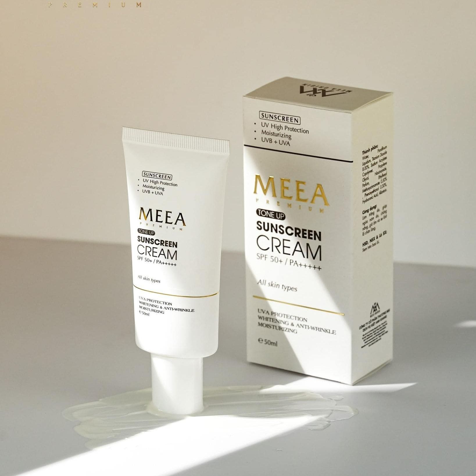 Kem chống nắng meea organic chính hãng full 50ml - chống nắng nâng tone da spf50