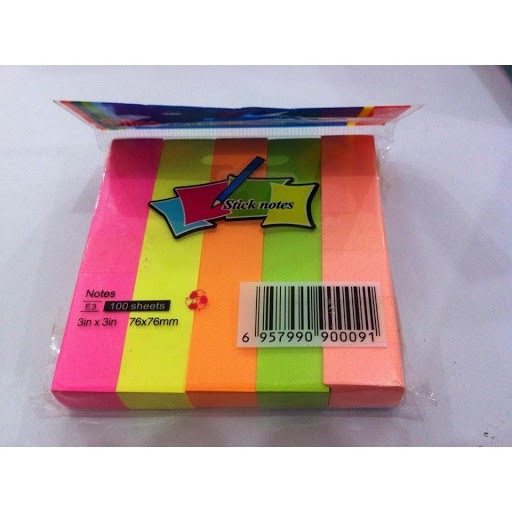 Giấy note 5 màu dạ quang Uni-T