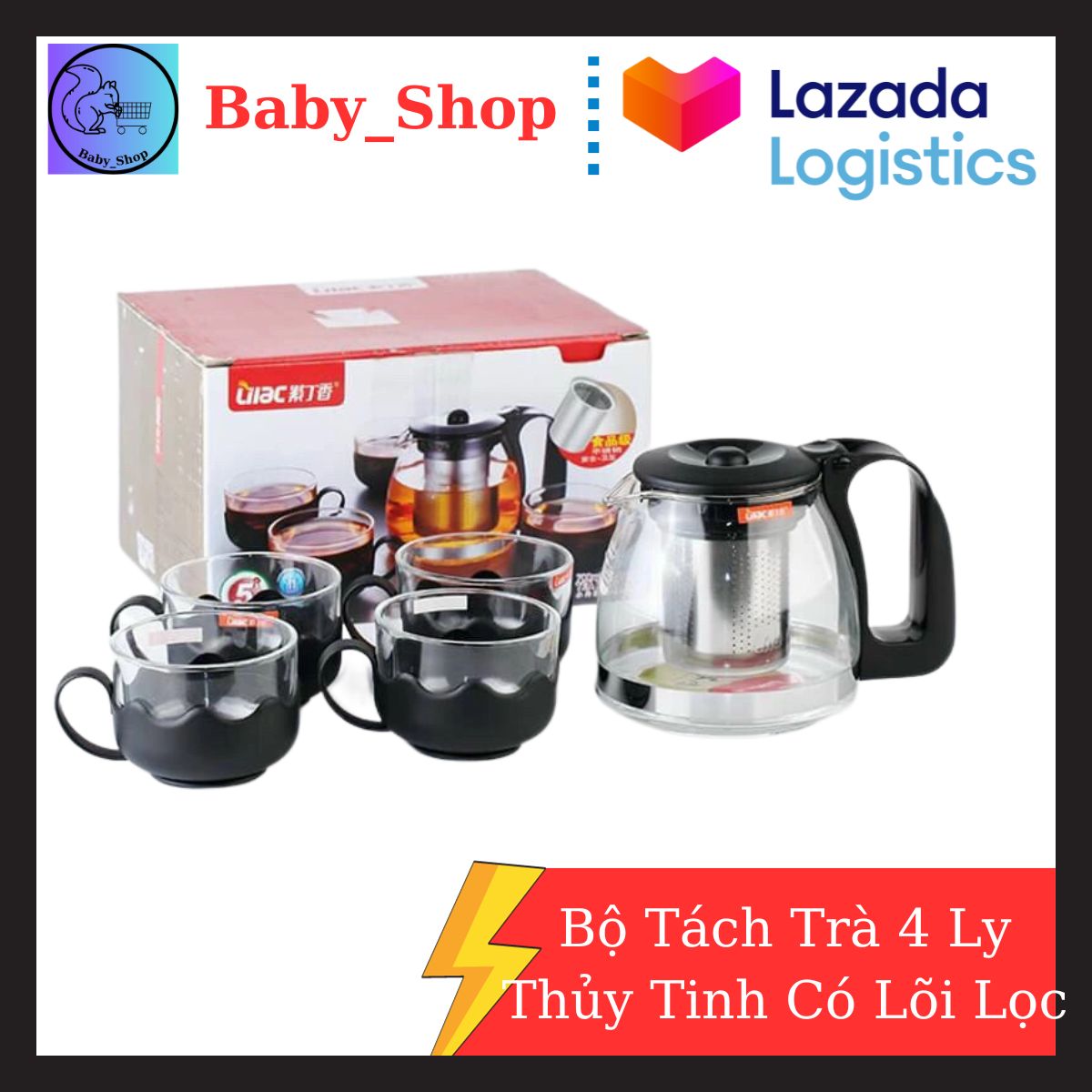 Bộ ấm chén uống trà, bộ ấm trà - bộ tách trà 4 ly thủy tinh có lõi lọc - bộ tách trà có lõi lọc.