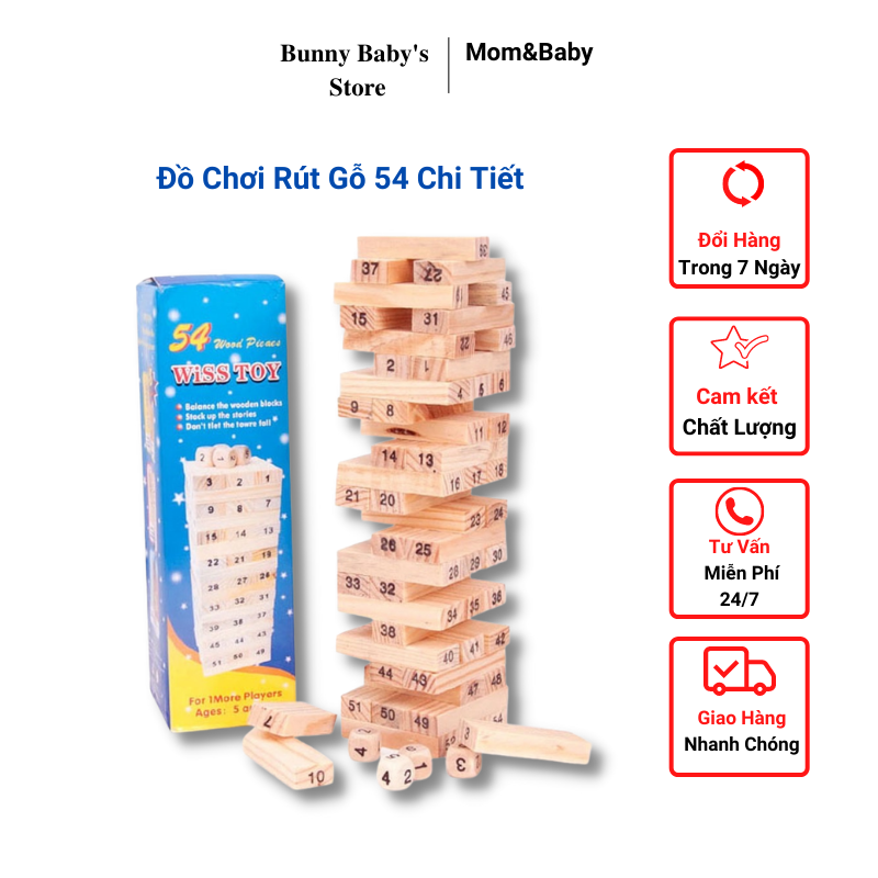 Đồ chơi rút gỗ 54 chi tiết loại to -bunnybabystore
