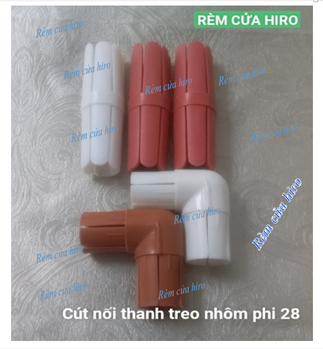 Cút nối thanh treo rèm màn cửa nhôm phi 28 có lõi trợ lực