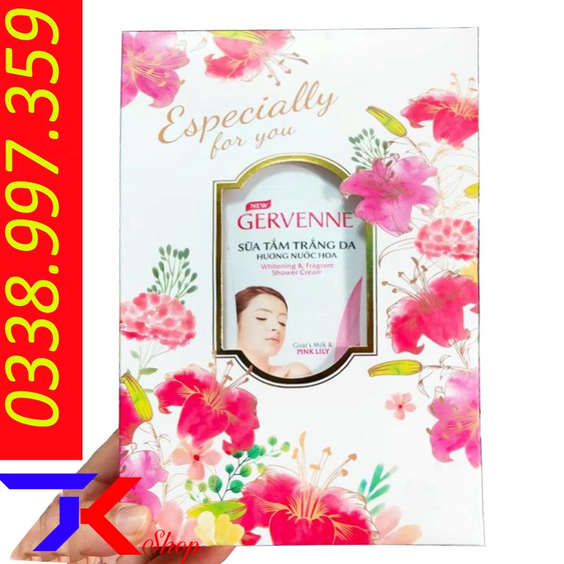 Sữa tắm trắng da - hương nước hoa ly hồng gervenne 450g quà 20/11