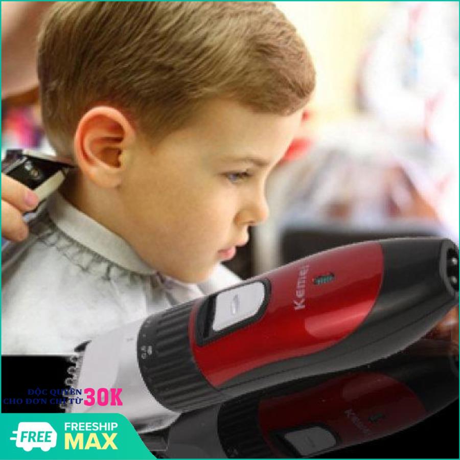 Tông đơ cắt tóc chuyên nghiệp tphcm giá rẻ KM-730 (Đỏ), Tông đơ cao cấp Gồm: 1tông đơ, 1 pin sạc, 1 sạc pin, 1 lược chỉnh cỡ có 3 cỡ khác nhau, 1 lọ dầu máy, 1 chổi
