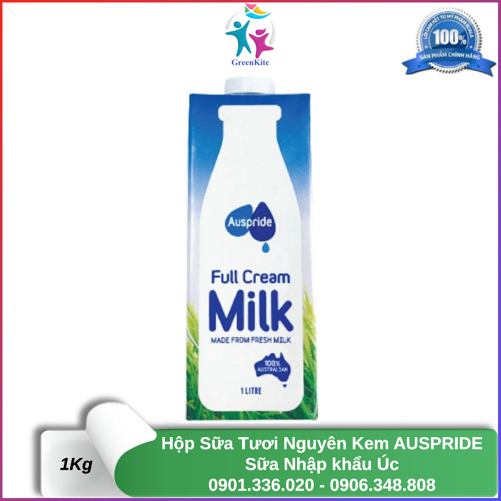 [1 Hộp] Sữa Tươi AUSPRIDE 1L - Sữa Tươi Nguyên Kem Auspride - Sữa Nhập Khẩu ÚC