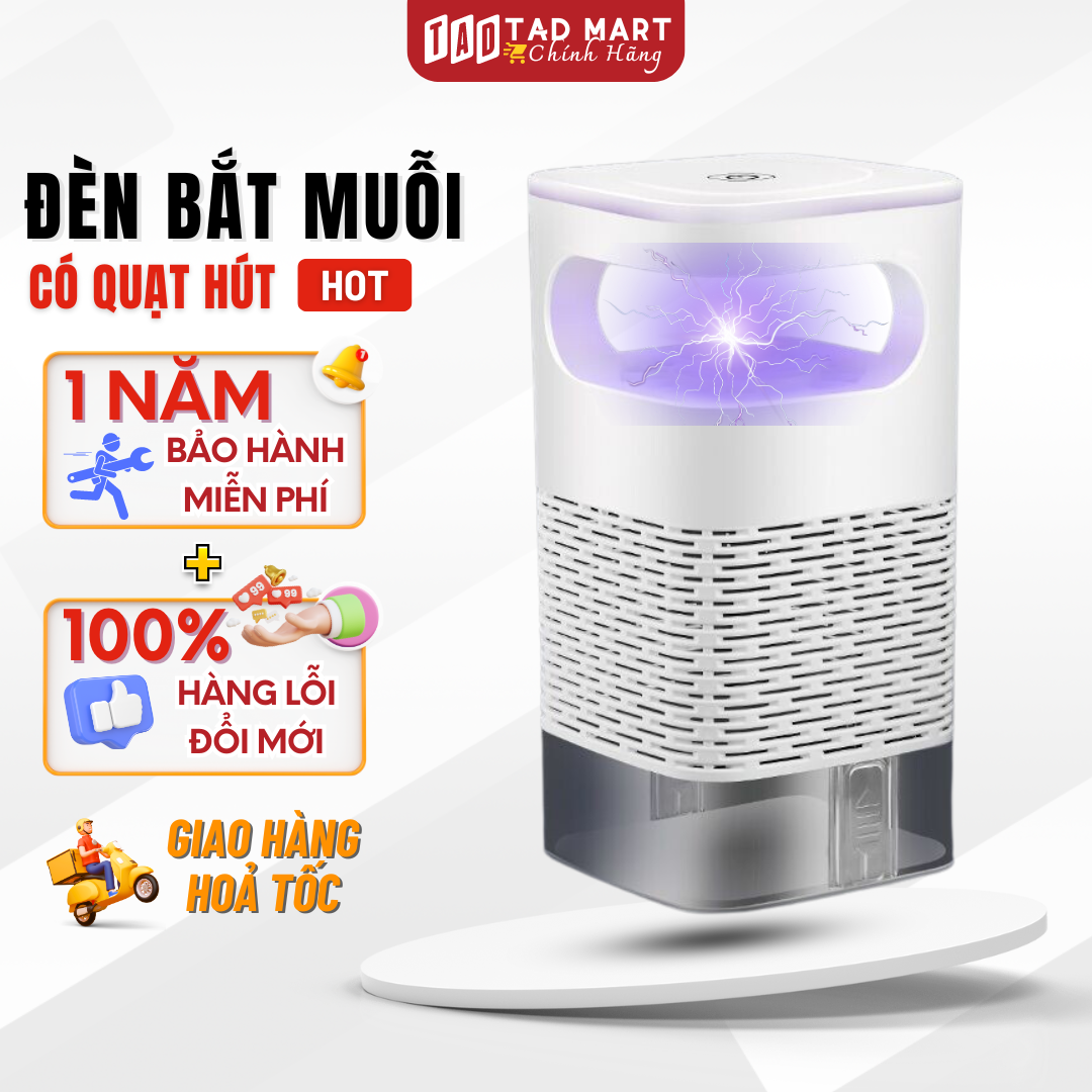 Đèn bắt muỗi thông minh có quạt hút - máy bắt muỗi diệt côn trùng công nghệ đèn led cao cấp 2024