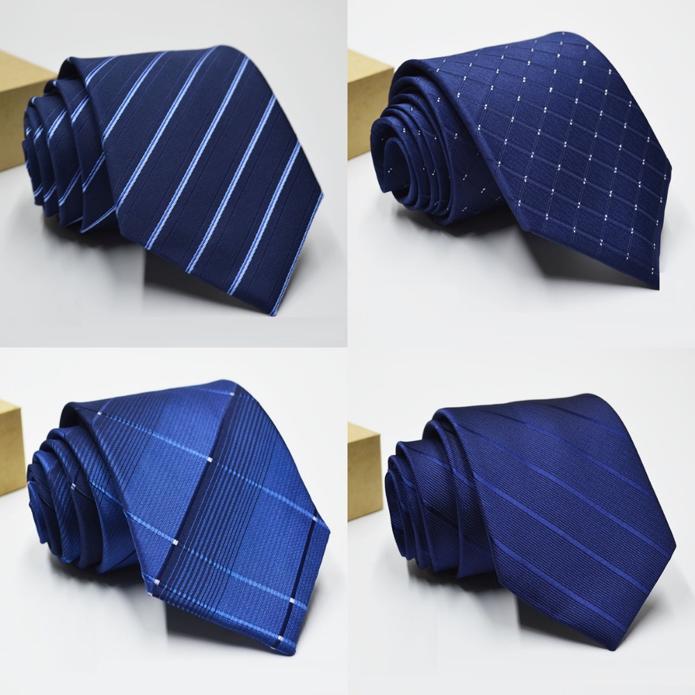 Cravat Nam bản to 8cm cao cấp màu xanh tự thắt, Cà vạt Công sở, Calavat chú rể, Cavat dự tiệc
