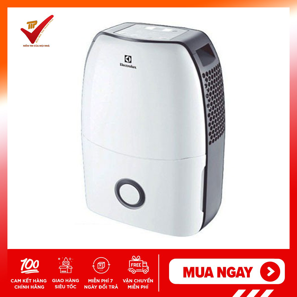 [Trả góp 0%](Tặng tẩy lồng máy giặt Hàn Quốc 450g)  Máy hút ẩm Electrolux EDH16SDAW