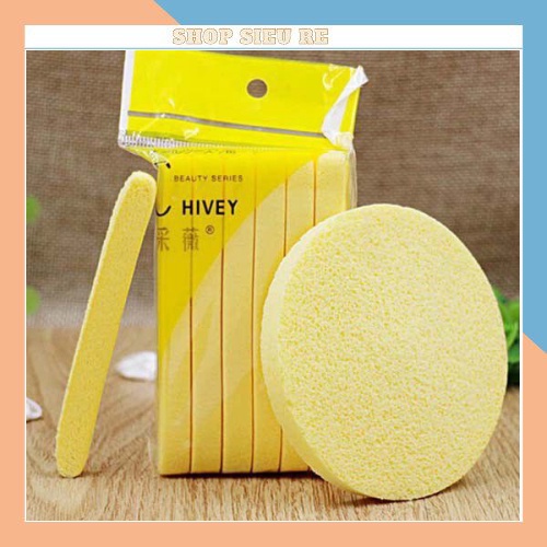 Bọt biển Bika beauty - Bông nở rửa mặt Chivey 12 miếng / Miếng mút rửa mặt bọt biển dạng nén ( Gói 12 thanh) 88093