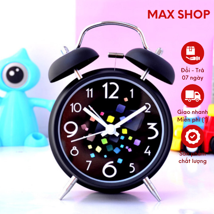 Đồng hồ để bàn báo thức chuông gõ db04 kèm đèn led kiểu cổ điển