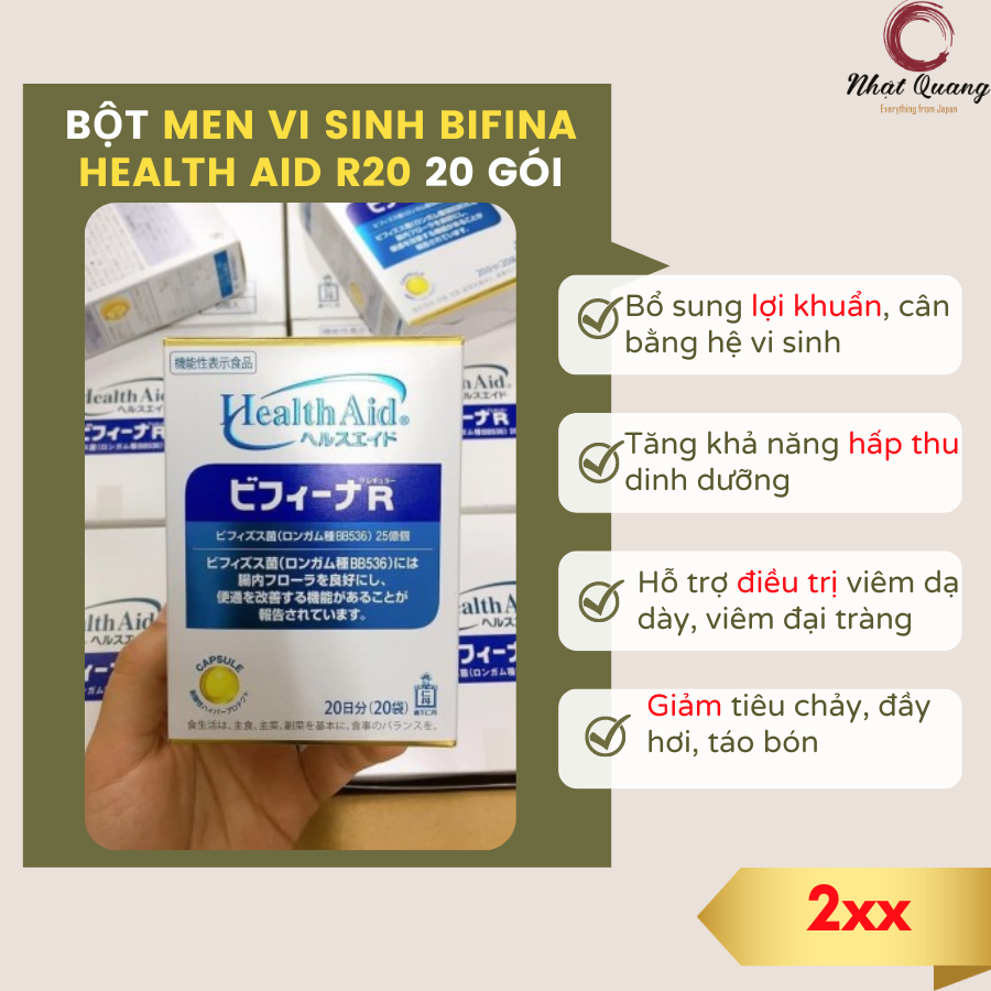 Bột men vi sinh nội địa Nhật Bifina Health Aid R20 20 gói