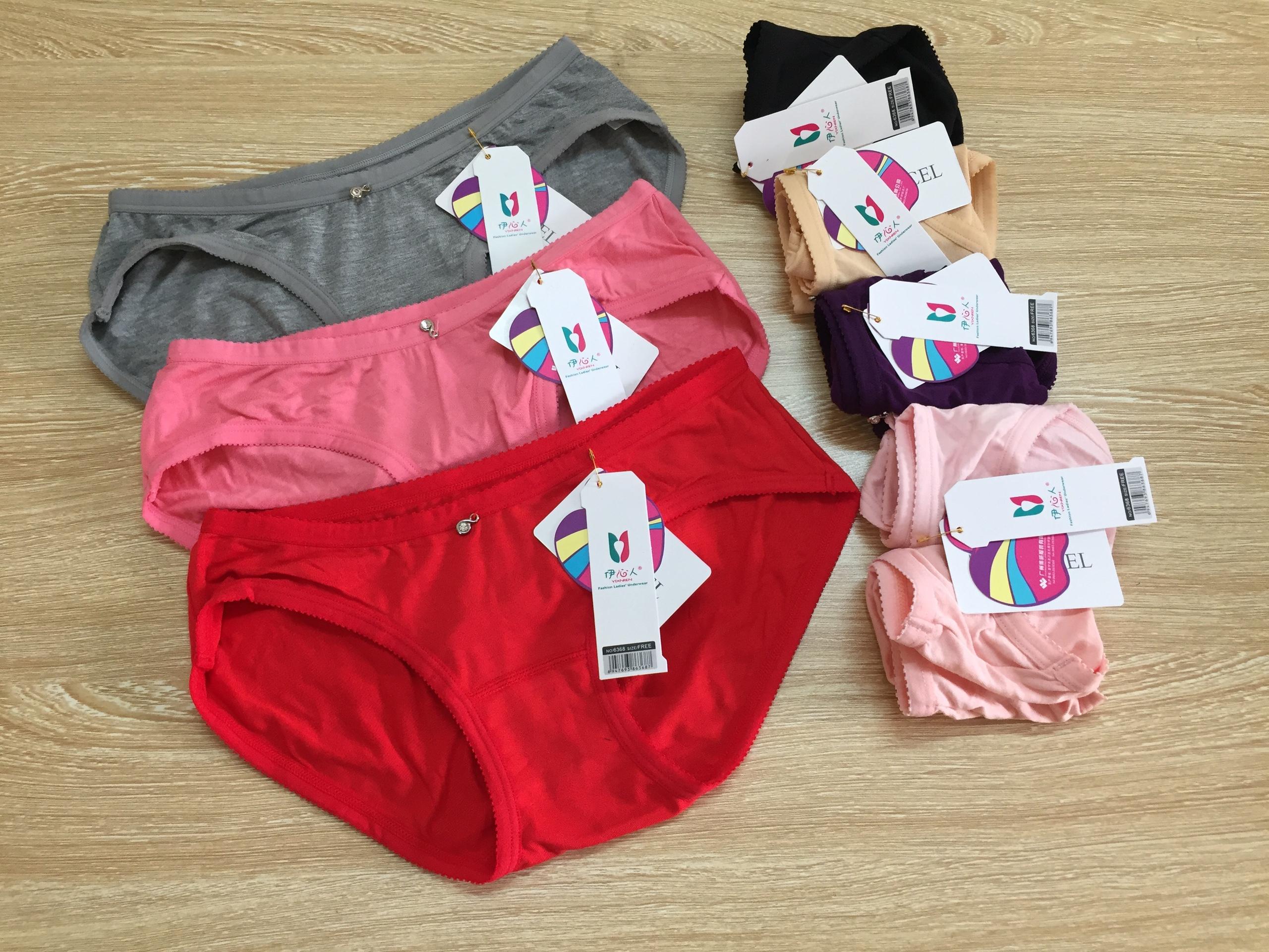 Quần lót cotton co dãn 4 chiều đính ngọc cực đẹp mã 6368 cho chị em từ 40-56kg
