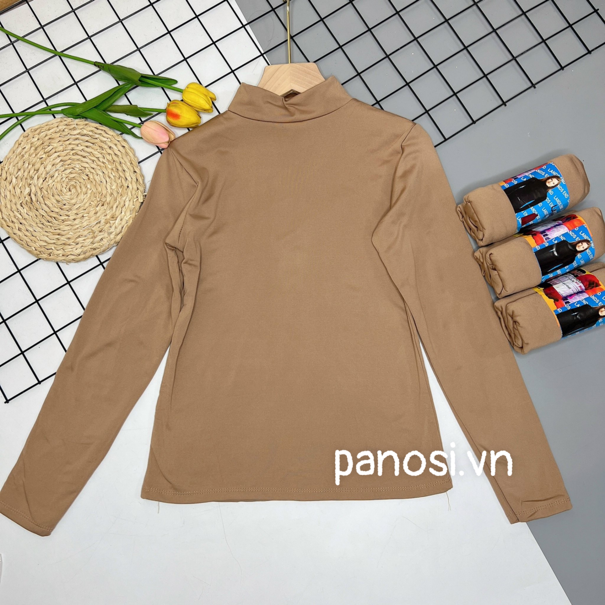 Áo giữ nhiệt nữ cổ cao 3cm áo thu đông nữ siêu co giãn, mặc thoải mái Panosi - A510