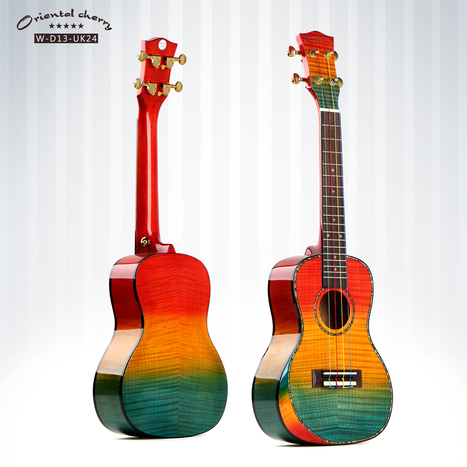 Ukulele Rainbow Oriental Cherry | Tặng FULL Bộ Phụ Kiện | Voucher Giảm 100K | Size 23 Concert | W-D13-UK24