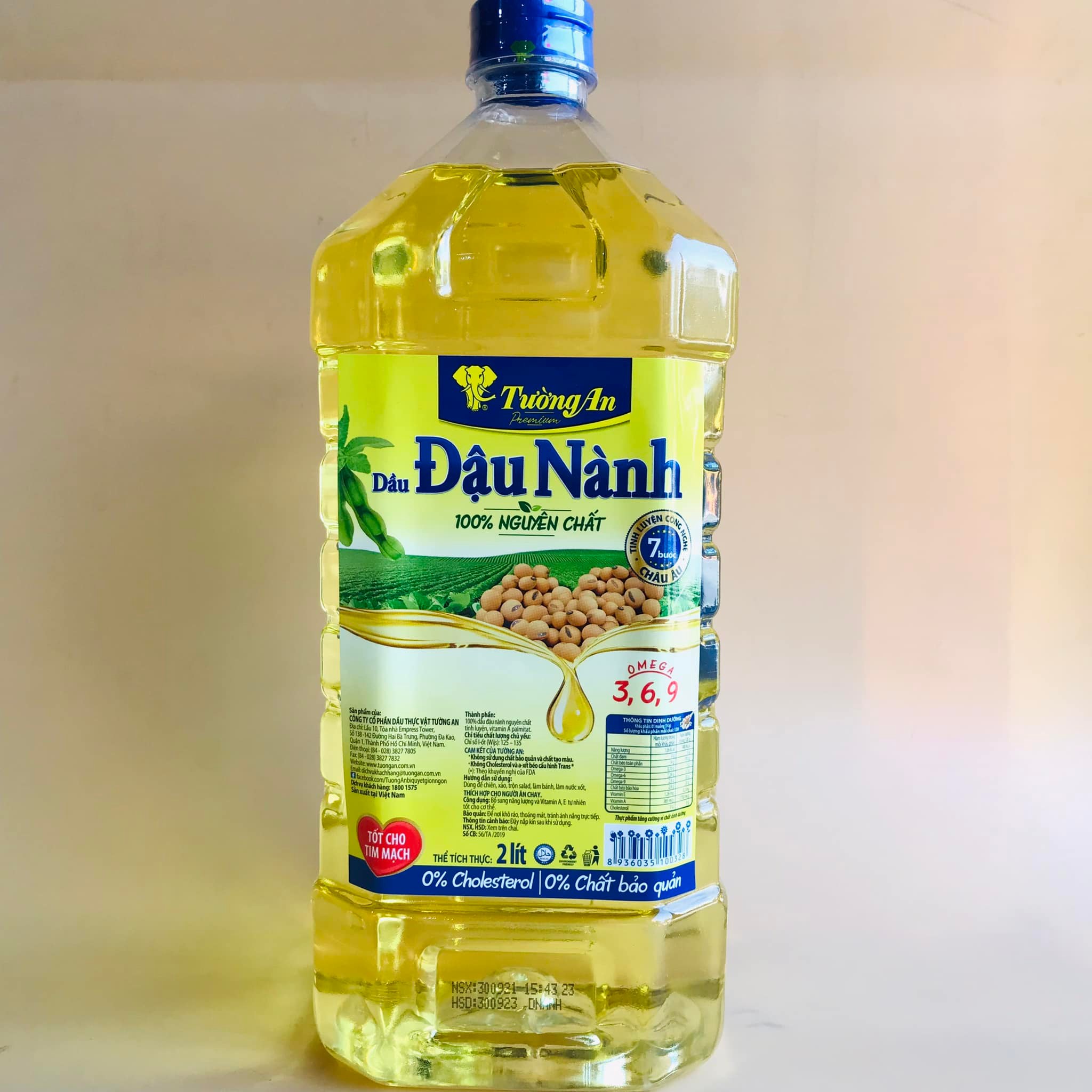 [HN]Dầu đậu nành 100% nguyên chất Tường An can 2 lít