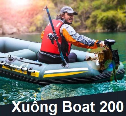 Xuồng Hơi Cao Su, Thuyền Bơm Hơi, Xuong Bom Hoi Cau Ca Xuồng Boat 200  chống chịu tốt dưới sự ảnh hưởng của sự cọ xát, va đập và nắng mặt trời, Chịu Lực Lên Tới 200 Kg, Tặng phiếu bảo hành 1 năm Toàn quốc