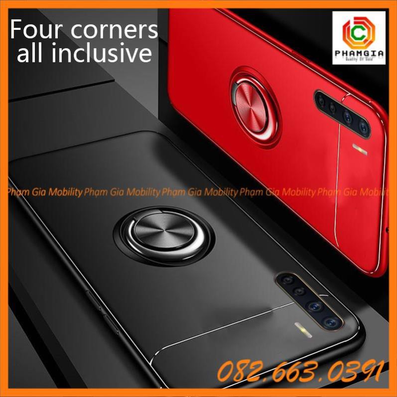 Ốp lưng OPPO A91 dẻo đen gắn sẵn Ring zin phía sau