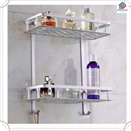 Kệ treo nhà tắm, giá đỡ nhà tắm, giá đựng đồ nhà vệ sinh, kệ nhà tắm 2 tầng chất liệu inox xịn, chống gỉ, siêu bền