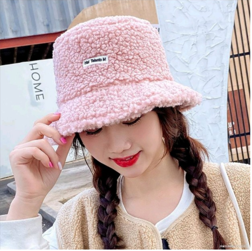 Mũ bucket lông cừu phong cách Hàn Quốc - 5