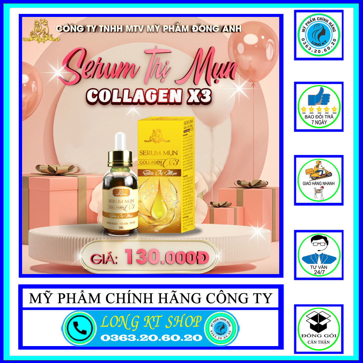 [Chính hãng] Serum Mụn Collagen X3 Đông Anh Huỳnh như