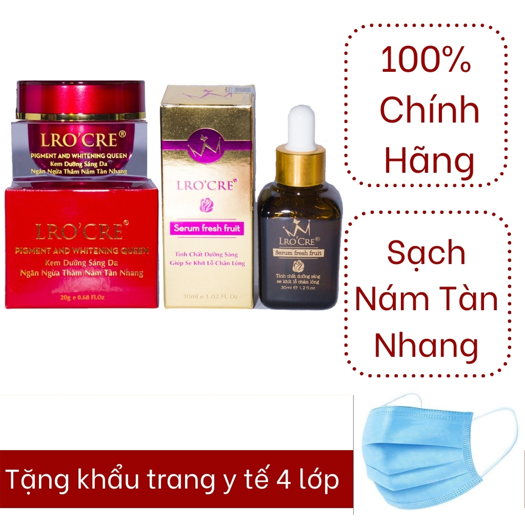 COMBO Nám Tàn Nhang Thâm Mụn Serum Dưỡng Ẩm Trẻ Hóa Da LROCRE
