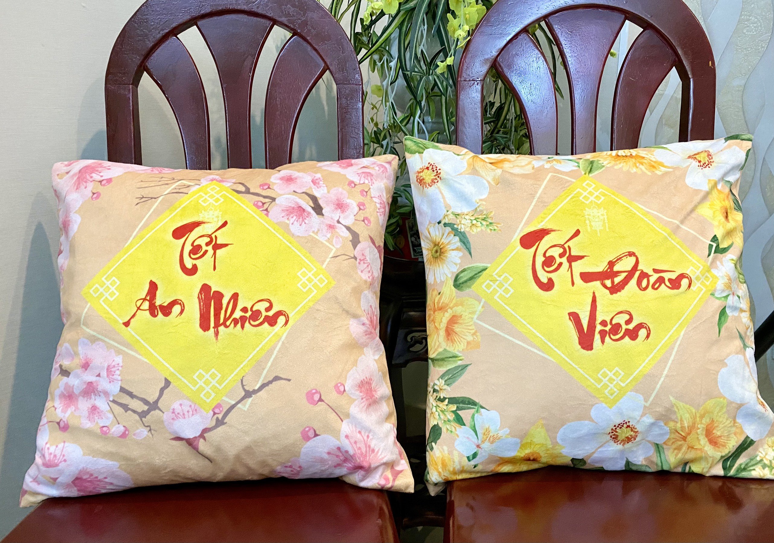 Set 2 vỏ gối tết an nhiên