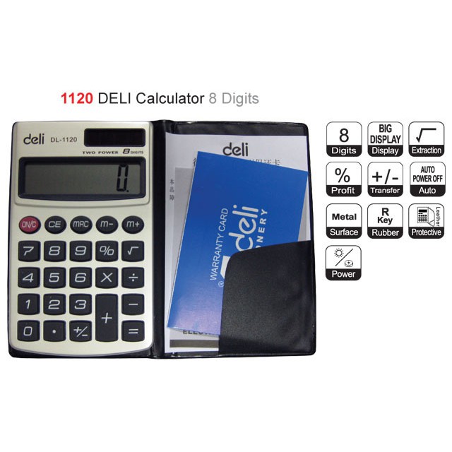 Máy tính 8 số deli 1120