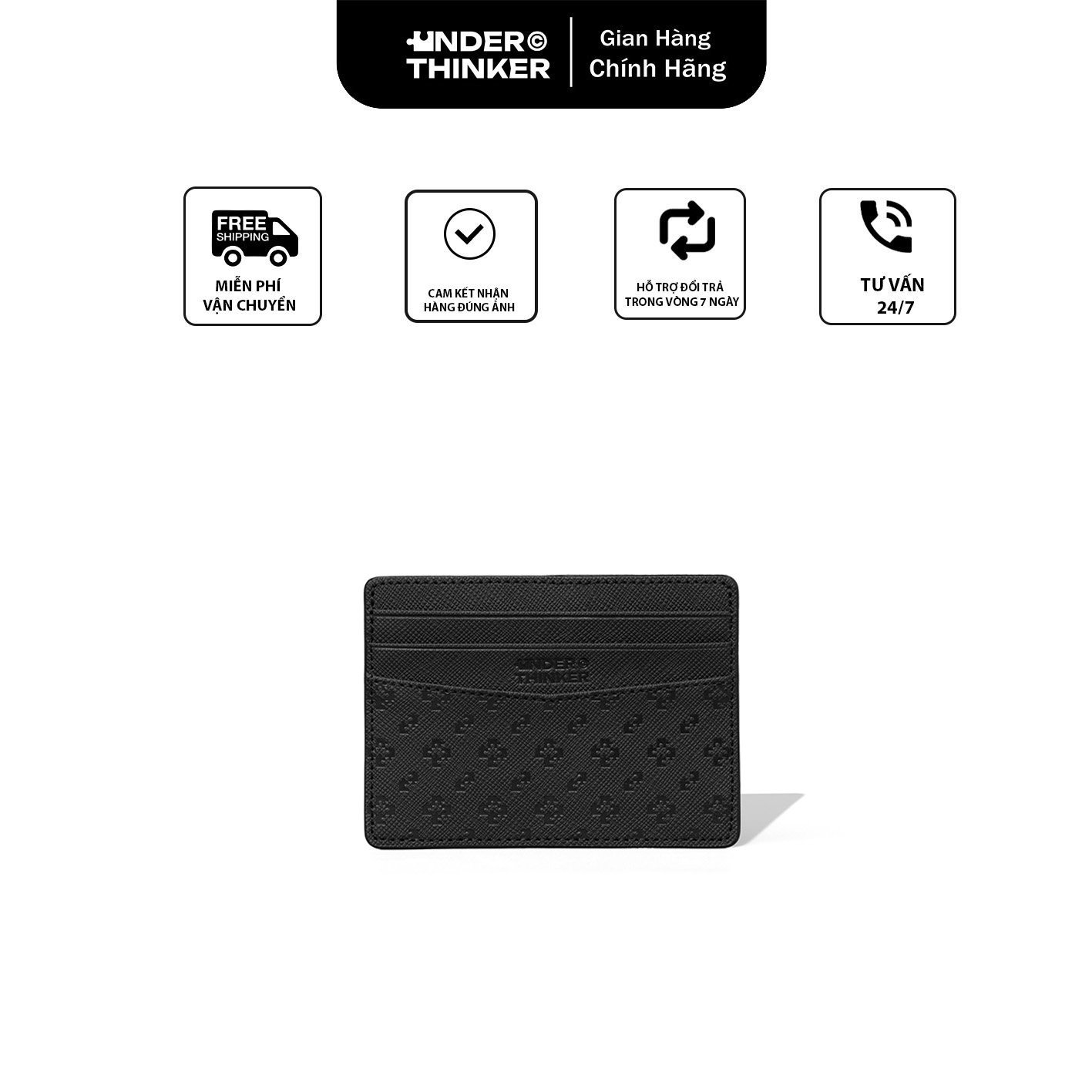 VÍ Da Nam Nữ Monogram Card Holder Dập Chìm Cao Cấp Chính Hãng UnderThinker