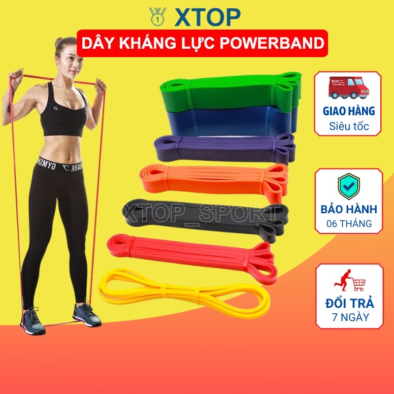 Dây kháng lực Power band đàn hồi Dây tập gym đa năng Dụng cụ tập gym tại nhà XTOP P56