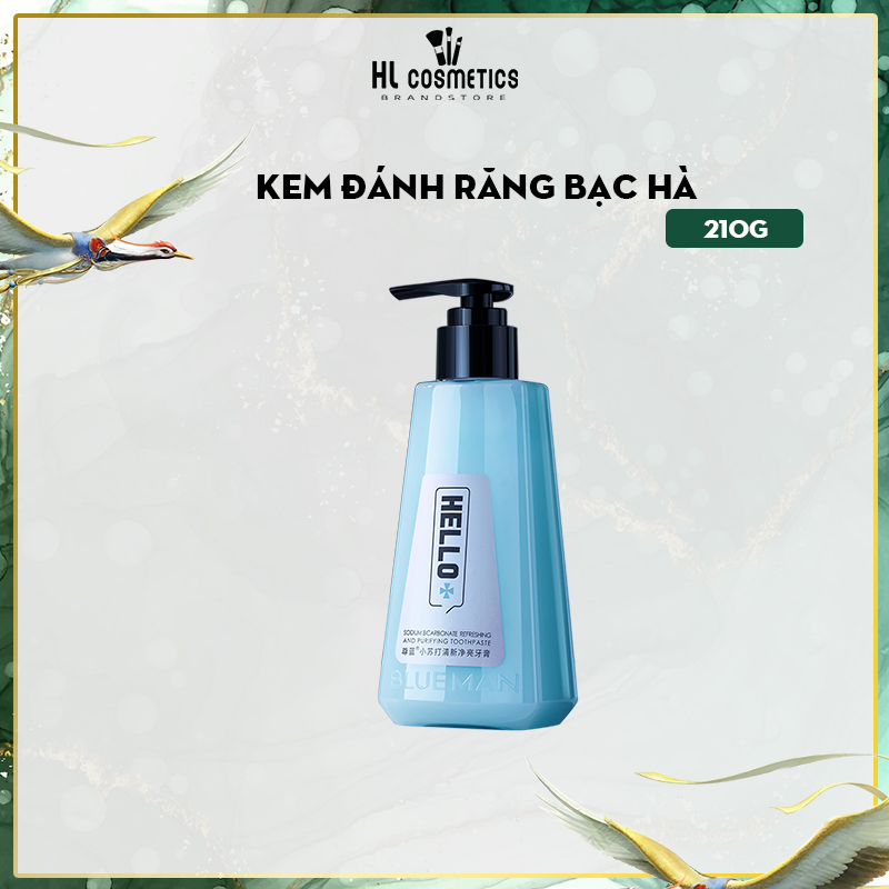 Kem Đánh Răng Baking Soda Bạc Hà BLUEMAN 200g Hương Thơm Tươi Mát