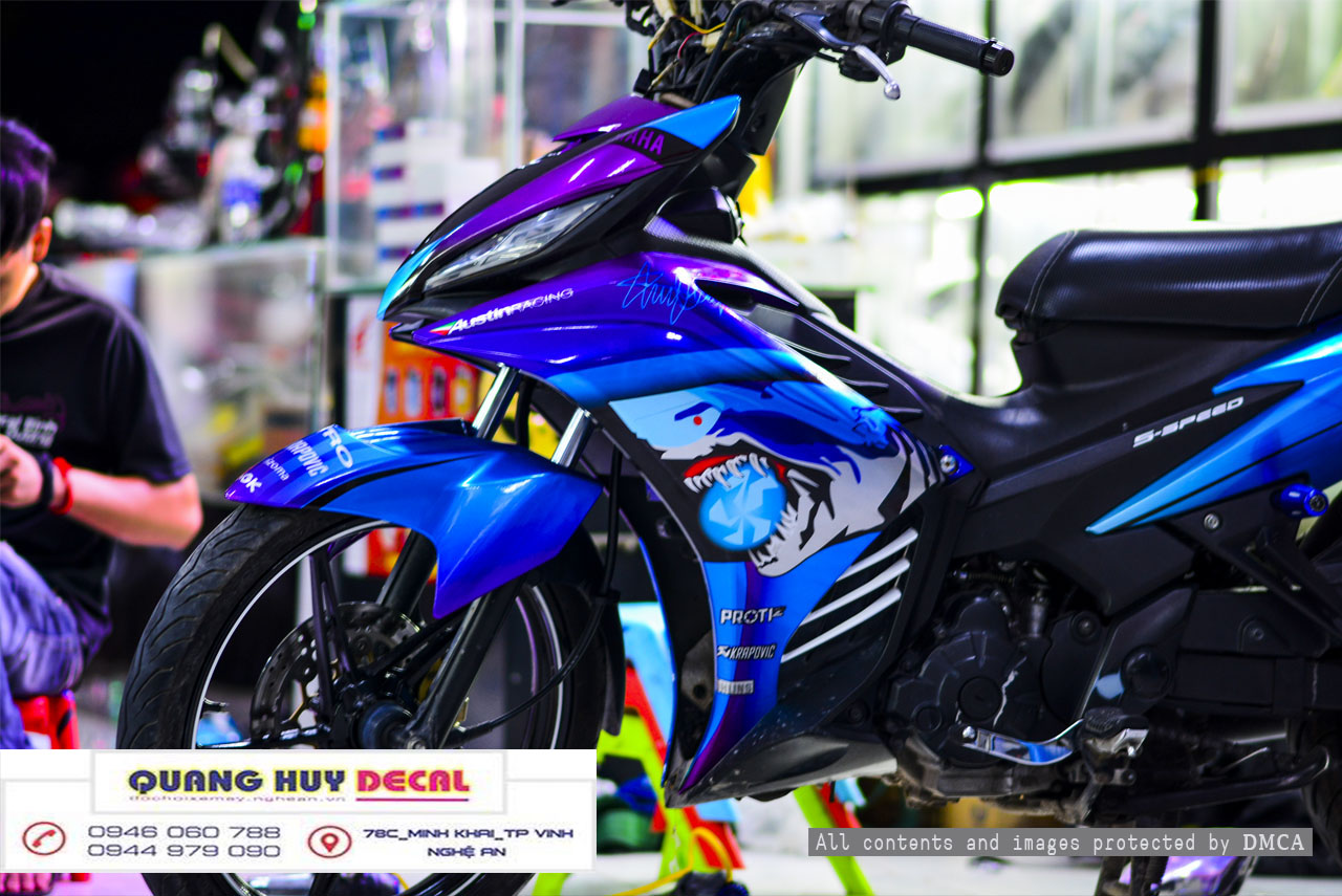 Tem trùm exciter 135 cá mập xanh tím, tem exciter 135, team trùm exciter 135, tem xe exciter 135, team trùm ex 135, team xe exciter 135 cá mập xanh tím
