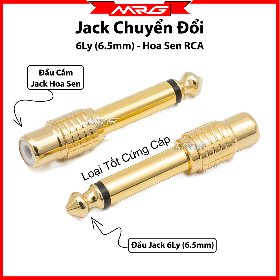Jack 6 ly ra av hoa sen loại tốt, chuyển đổi đầu jack 6.5 sang av cái, giá 1 chiếc