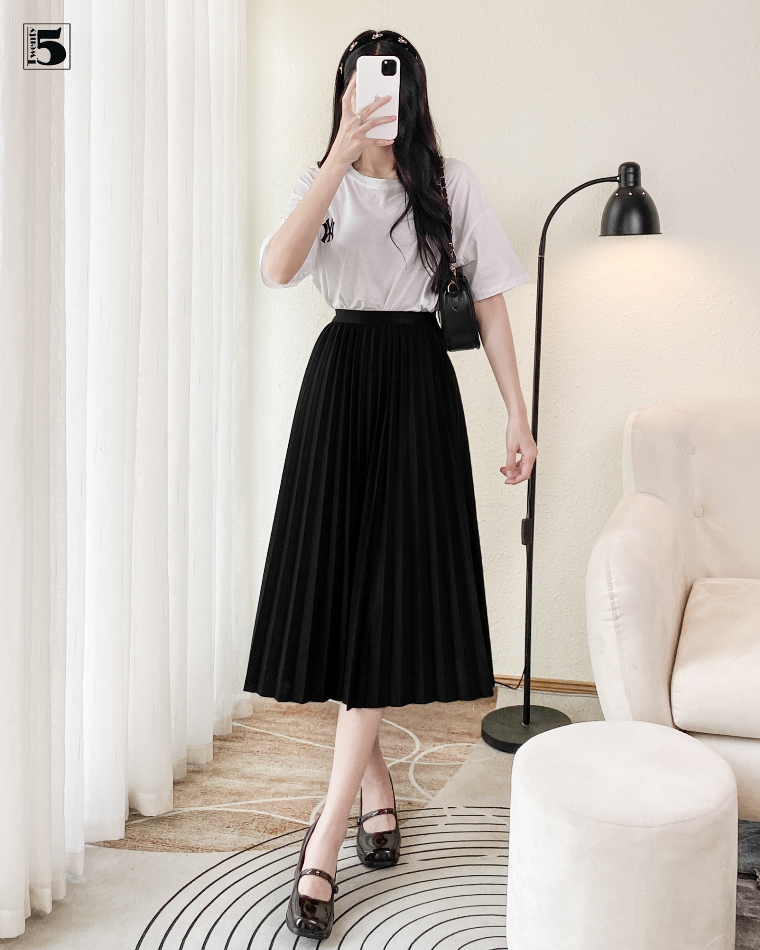 Chân váy dài xếp ly nhỏ Twenty.FIve 5685