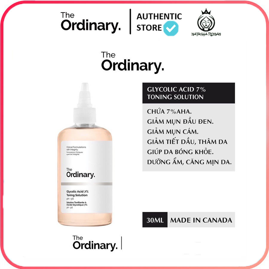 [Hoàn Tiền 15%] Toner THE ORDINARY AHA tẩy da chết The Ordinary Glycolic Acid 7% Toning Solution pH~3.6 240ml