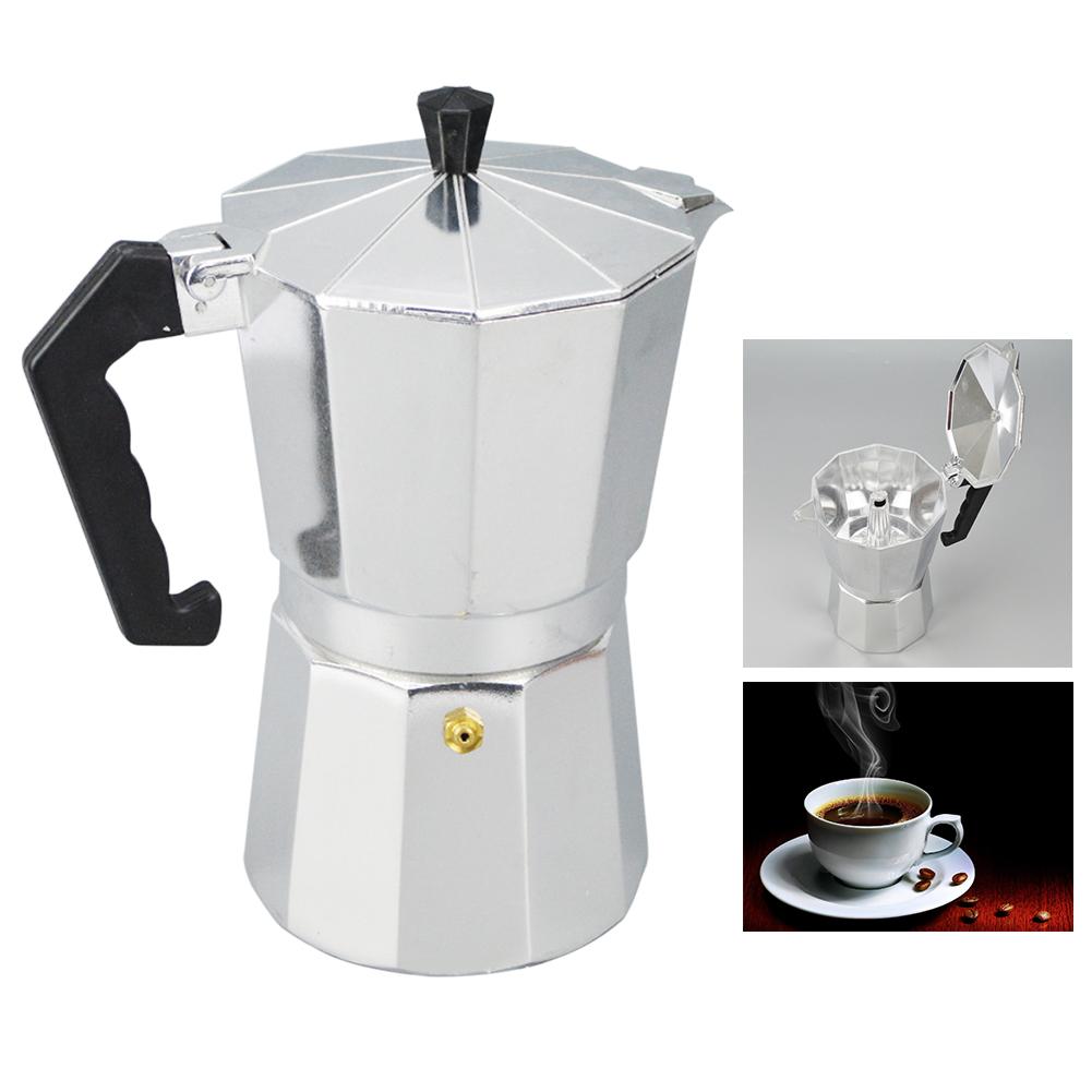 Bình pha cà phê Moka Pot 6 tách 300ml bằng Nhôm cao cấp, máy pha cà phê , ấm pha cà phê chuyên dụng tiện lợi hơn Phin pha cà phê kiêm bình pha trà phù hợp với gia đình, văn phòng
