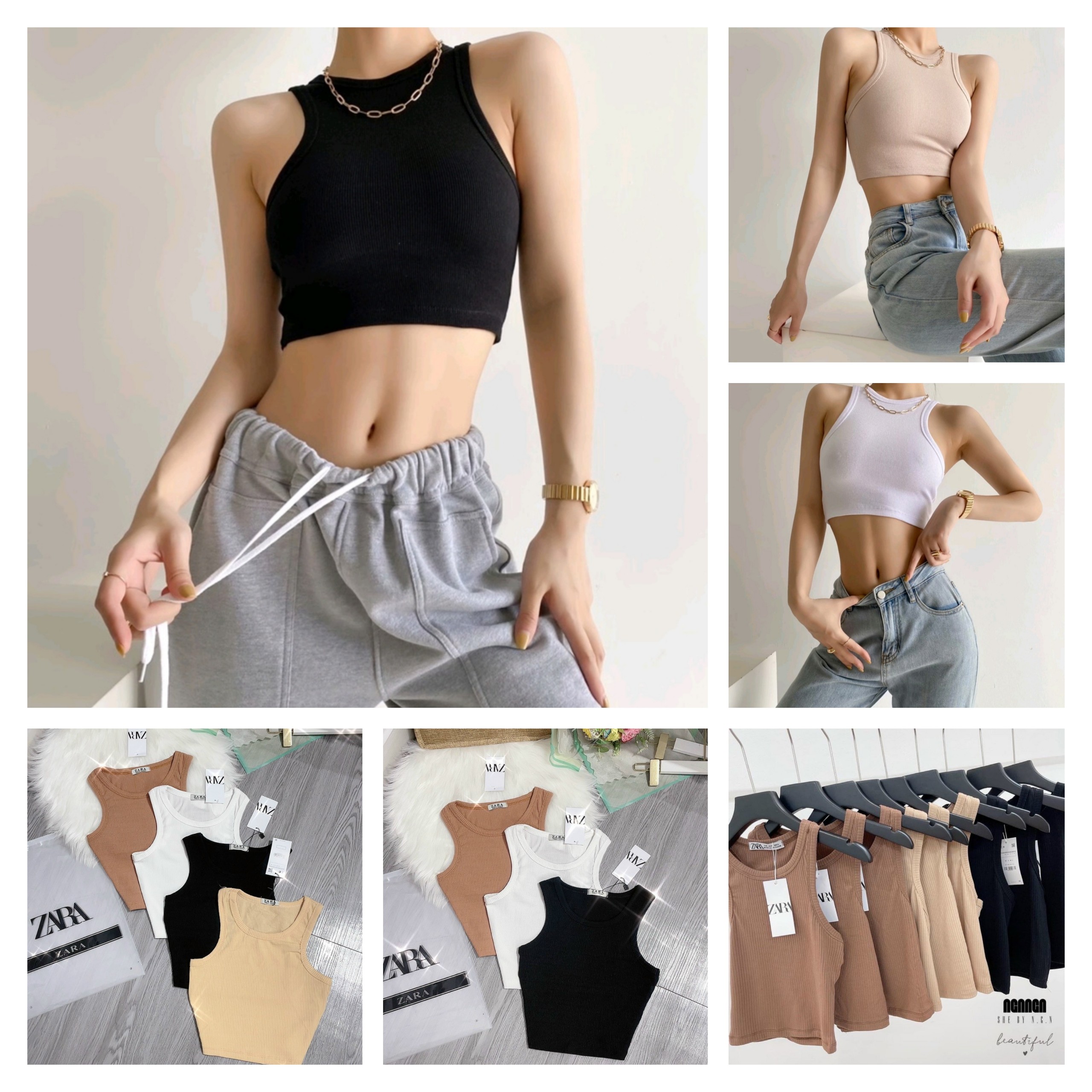 [ Chuyên Sỉ ] Áo balo nữ basic - phong cách mùa hè năng động / ÁO CROPTOP BA LỖ NGƯỢC - Xưởng May TL_HCM