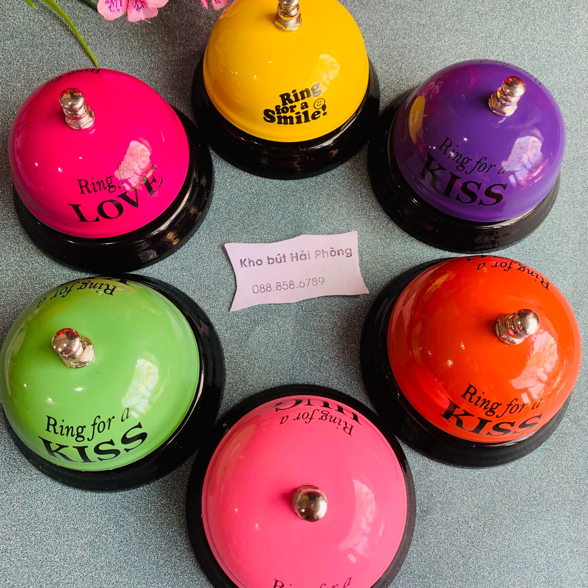 Chuông Bấm Để Bàn Đế kim Loại. Dụng Cụ Dậy Học