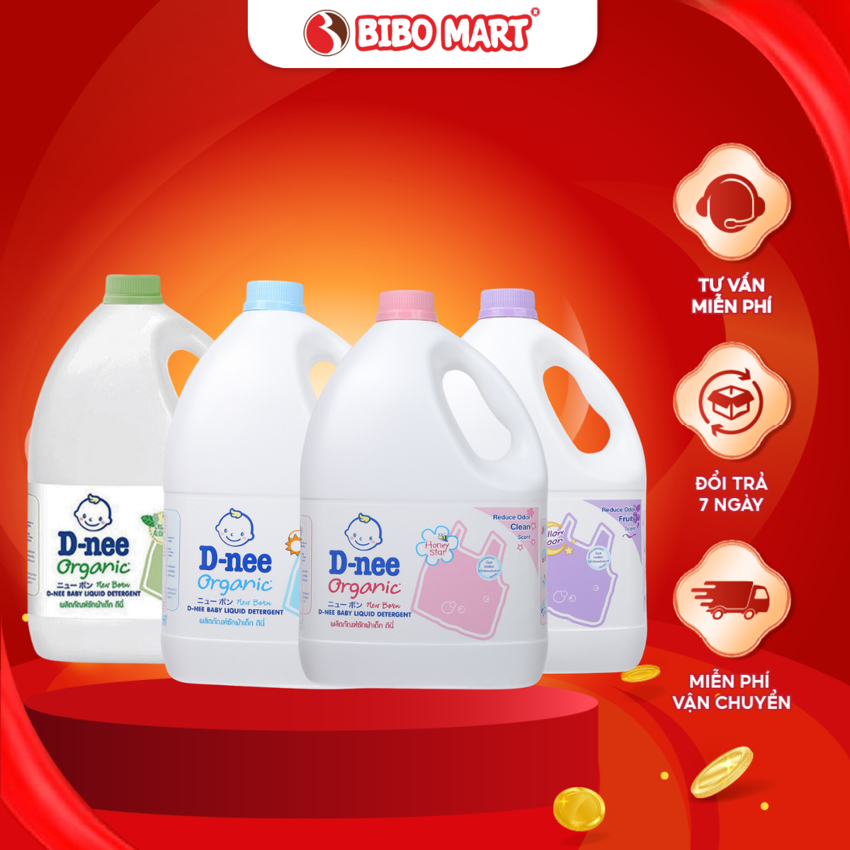 [Mua 2 Giảm 30k] Nước Giặt Quần Áo Em Bé Dnee Nước Giặt Xả Thơm Nhẹ Dịu An Toàn Cho Làn Da Trẻ Em 2800/3000ML - Bibo Mart