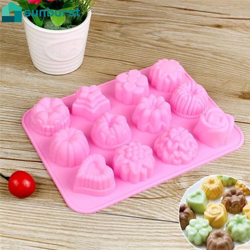 Khuôn silicon làm thạch rau câu_khuôn pudding 12 ô_khuôn làm thạch trà sữa