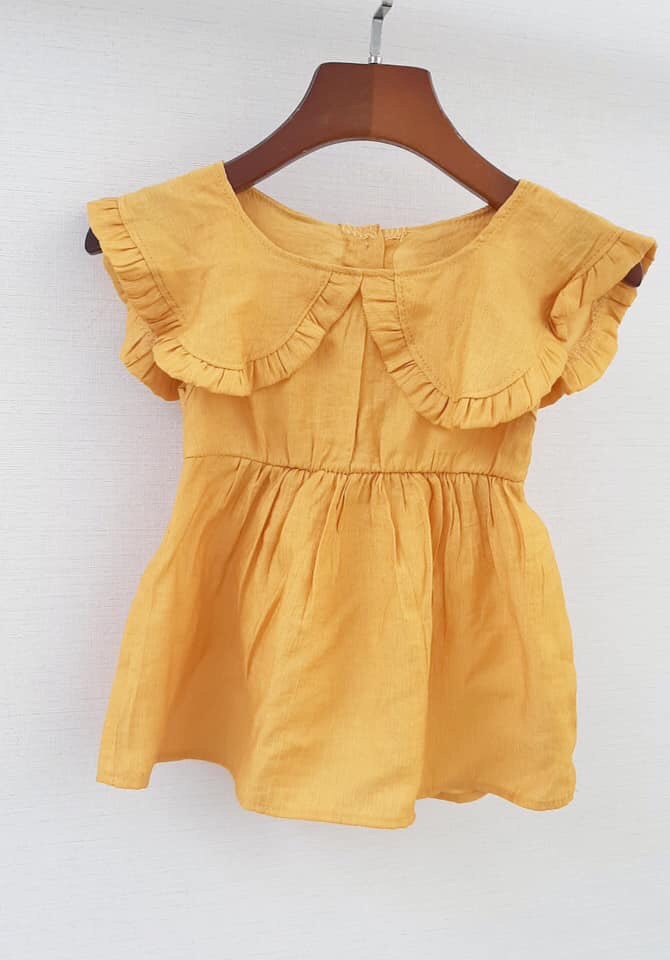 Đầm bé gái từ 7kg - 18kg vải đũi siêu xinh