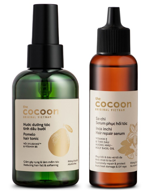 Combo Nước dưỡng tóc tinh dầu bưởi Cocoon 140ml + Sa-chi Serum phục hồi tóc Cocoon 70ml